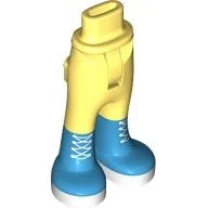 Minidoll Hips and Trousers with Back Pockets with Medium Azure Boots, White Laces Print / Bright Light Yellow