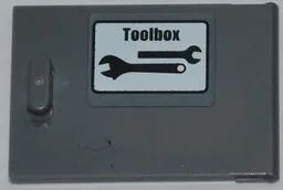 Container, Cupboard 2 x 3 x 2 Door with 'Toolbox' and 2 Wrenches Pattern Model Right Side (Sticker) - Set 9457