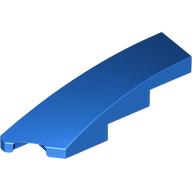 Lego Brick Wedged, Curved 1 x 4 with Stud Notch Left / Blue