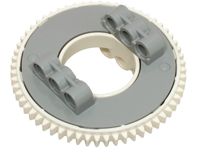 Lego Technic Turntable 60 Tooth with White Top with Straight Teeth (18939 / 88738)