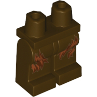 Lego Hips and Dark Brown Legs with Dark Orange Fur Print (Wullffwarro) / Dark Brown