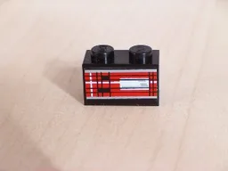 Brick 1 x 2 with Taillight Pattern Model Left Side (Sticker) - Set 8280