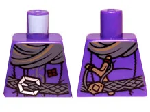 Torso LotR Coat with Scarf, Braided Belt and Slingshot Pattern / Dark Purple