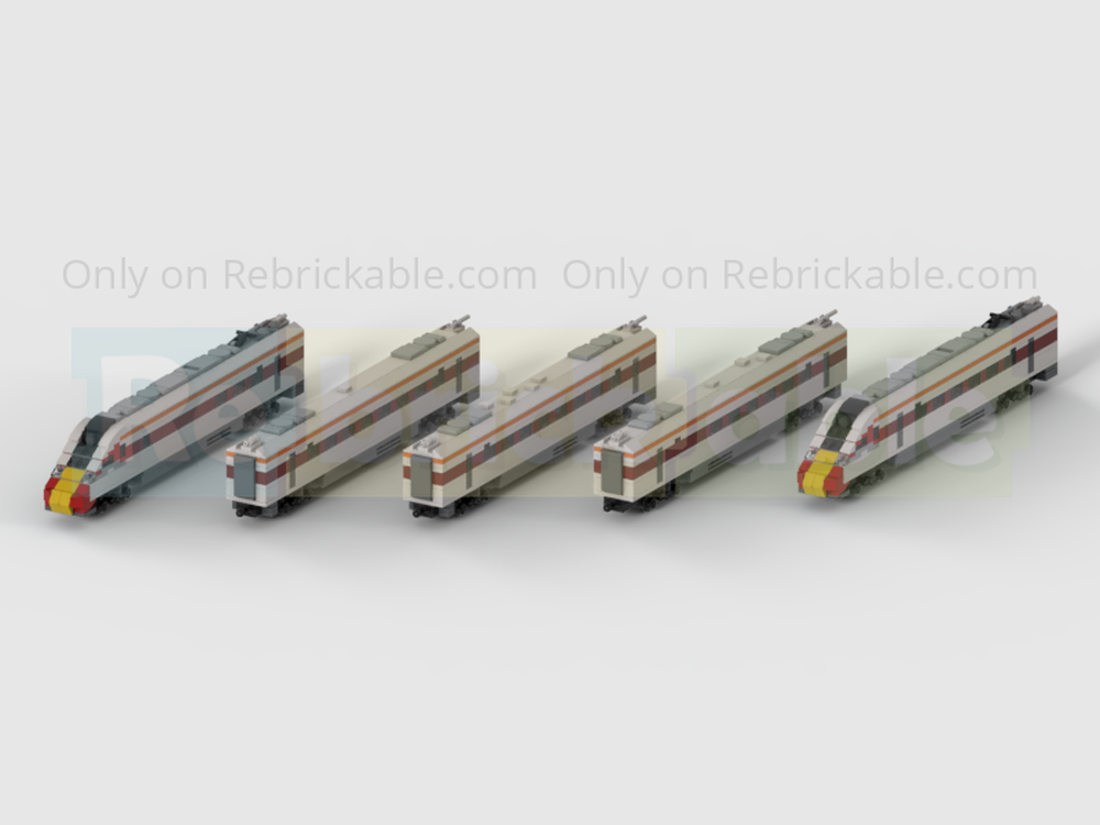 Lego 4-Wide Class 800/801 'Azuma' Five Carriage High Speed Intercity Train In LNER Livery