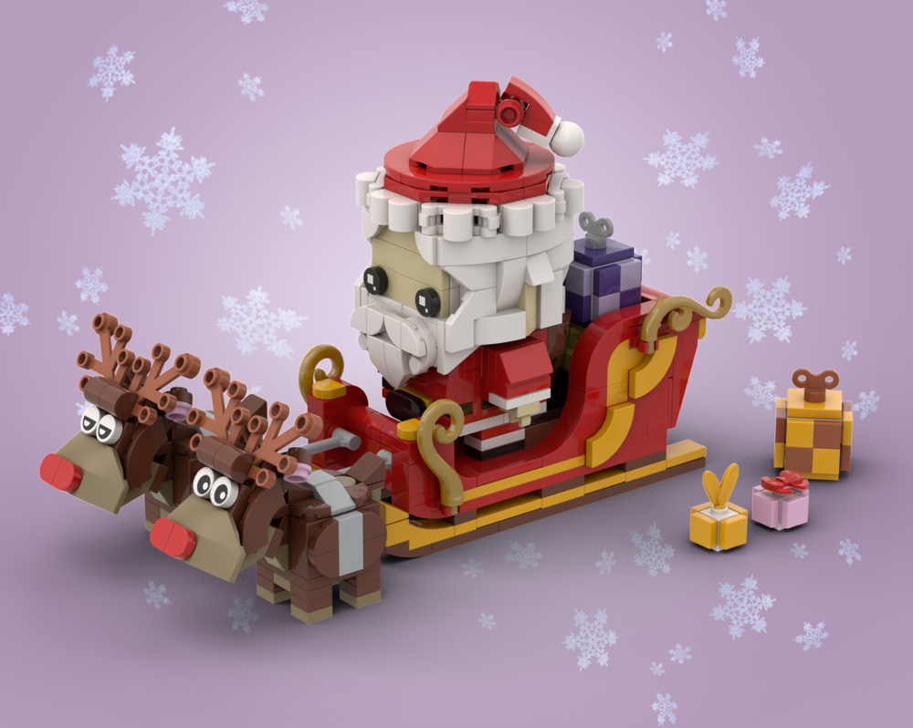 Lego Santa Claus + Reindeers + Sleigh + Gifts