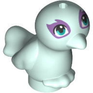 Lego Animal, Bird, Feet Joined, Dark Turquoise Eyes, Medium Lavender Eye Shadow Print / Light Aqua