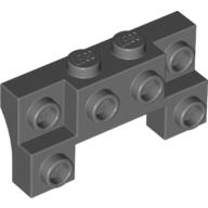 Lego Brick Special 2 x 4 - 1 x 4 with 2 Recessed Studs and Thick Side Arches / Dark Bluish Gray