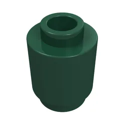 Brick Round 1 x 1 Open Stud / Dark Green