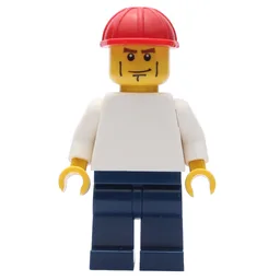 White Torso, Dark Blue Legs, Red Helmet, Cheek Lines