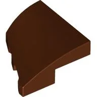 Brick Wedged, Curved 2 x 2 with Stud Notch Right / Reddish Brown