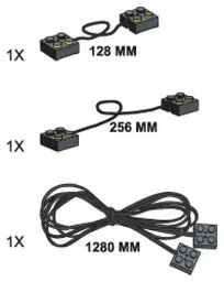 9-Volt Connecting Leads (One each of 128mm 256 mm 1280 mm)
