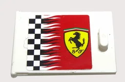 Container, Cupboard 2 x 3 x 2 Door with Checkered Flag and Ferrari Logo Pattern Left (Sticker) - Sets 8144 / 8185