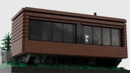MODERN HILLSIDE HOUSE - MINIFIGURE SCALE