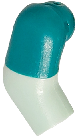 Lego Arm, Right with Molded Dark Turquoise Short Sleeve Pattern / Light Aqua