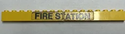 Stickered Assembly 16 x 1 x 1 with Black 'FIRE STATION' Pattern (Sticker) - Set 374-1
