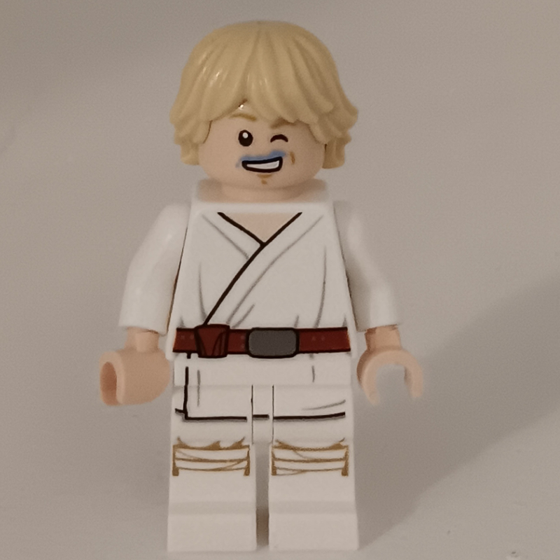 Lego Luke Skywalker, White Robe, Blue Milk Mouth