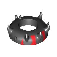 Lego Head Top Zabrak Horns with Red Print (Darth Maul) / Black