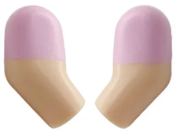 Arm, (Matching Left and Right) Pair with Molded Bright Pink Short Sleeves Pattern / Light Nougat