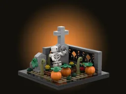 Halloween pumpkin grave diorama