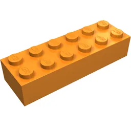 Brick 2 x 6 / Orange