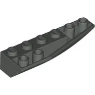 Brick Wedged, Curved Inverted 6 x 2 Right / Dark Gray