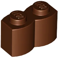 Brick Special 1 x 2 Palisade [aka Log] / Reddish Brown