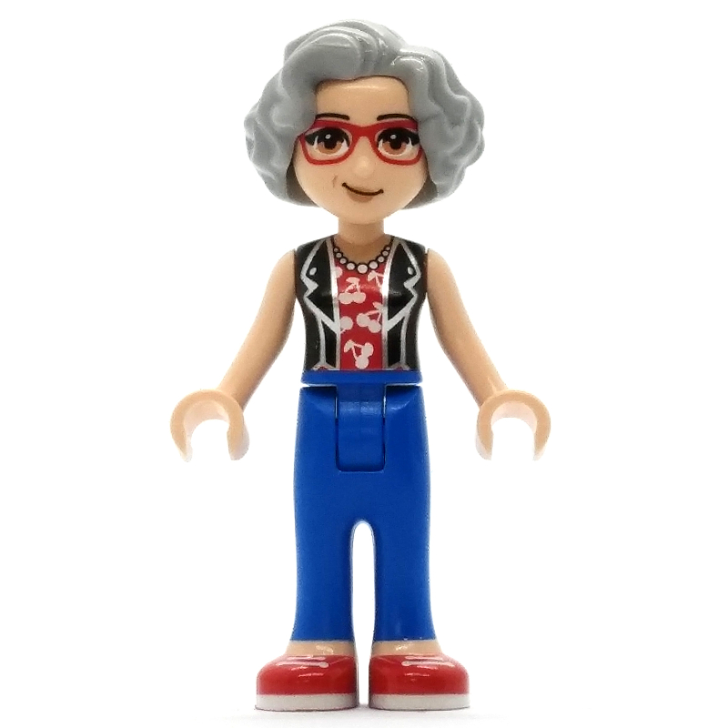 Lego Dottie - Black Top, Blue Pants, Light Bluish Grey Hair