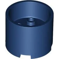 Brick Round 3 x 3 x 2 Recessed Center with 2 x 2 Studs and Axle Hole / Dark Blue