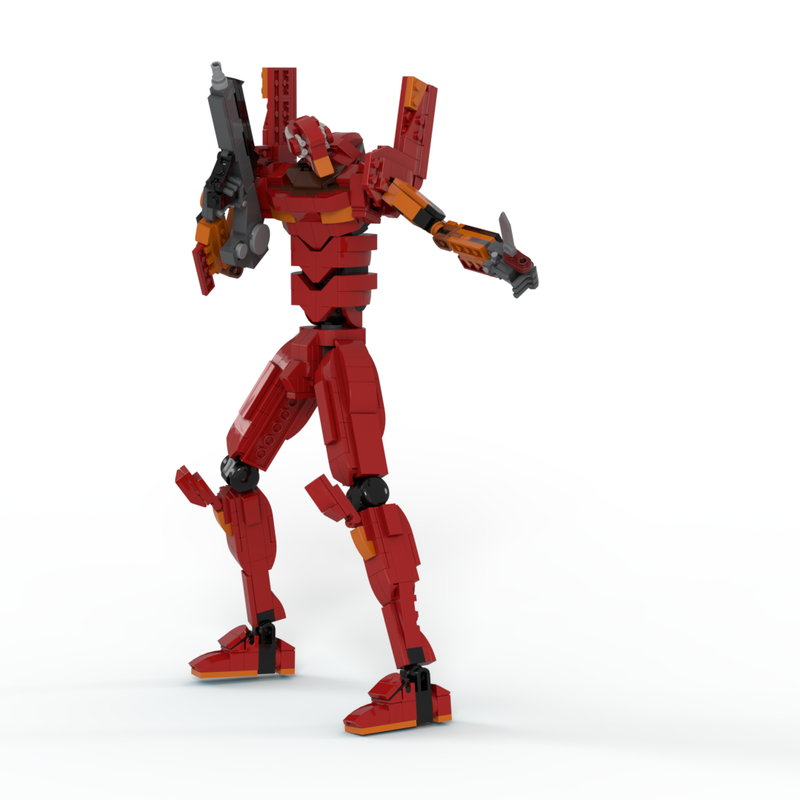 Lego Evangelion unit 02 (NGE and Rebuild color schemes)