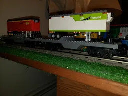 Flatbed with White and Lime Reefer Trailer