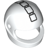 Lego Helmet, Standard with 5 Square Buttons Print / White