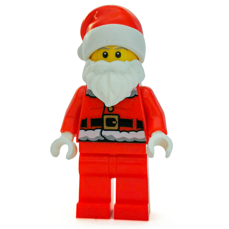 Lego Santa, Coat and Belt, Plain Red Legs, Santa Hat (3626c Head)