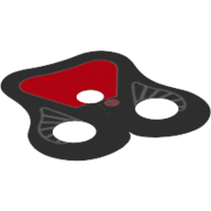 Lego Neckwear Cape, Pauldron, Rounded with Dark Red Shoulder Print / Black