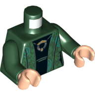 Lego Torso Robe, Black Shirt, Pendulum Necklace Print, Dark Green Arms, Light Nougat Hands / Dark Green