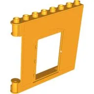 Duplo Building Wall 1 x 8 x 6 with Door Opening / Bright Light Orange