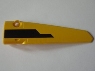Lego Technic, Panel Fairing # 5 Long Smooth, Side A with Stepped Black Stripe Pattern (Sticker) - Set 8043