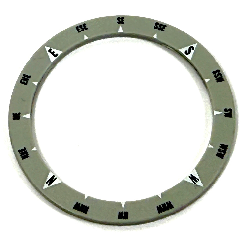 Lego Watch, Bezel Round, Smooth, Thick with Black and White Compass Directions Print / Light Gray