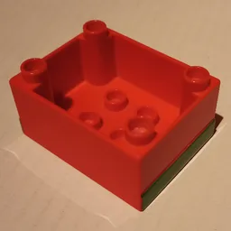 Duplo Train Locomotive Cabin Base with Green Stripe / Red