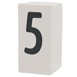 Tile Special 1 x 2 x 5/6 with Stud Hole in End with '5' Print