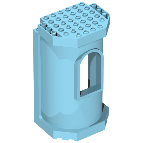 Lego Belville Wall 6 x 8 x 12 - Tower with Window / Sky Blue