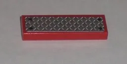 Tile 1 x 3 with Black Rivets on Silver Tread Plate Pattern (Sticker) - Set 7206