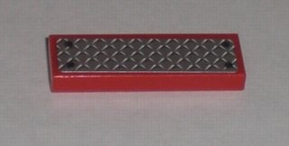 Lego Tile 1 x 3 with Black Rivets on Silver Tread Plate Pattern (Sticker) - Set 7206