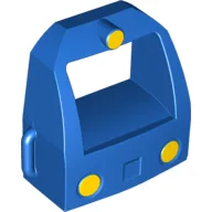 Duplo Train Locomotive Front with Three Yellow Headlights Print / Blue