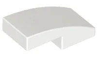 Brick Curved 2 x 1 No Studs [1/2 Bow] / White