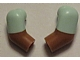 Lego Arm, (Matching Left and Right) Pair with Molded Light Aqua Short Sleeves  Pattern / Medium Nougat