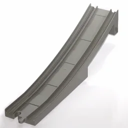 Duplo Train Track Bridge End Section With Bottom Support (New Style) / Dark Gray