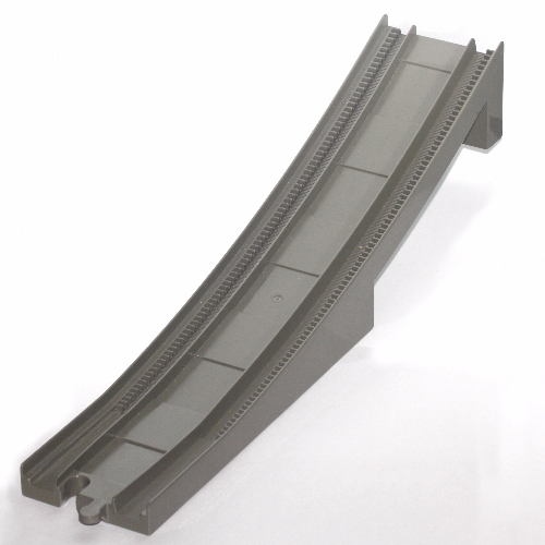 Lego Duplo Train Track Bridge End Section With Bottom Support (New Style) / Dark Gray
