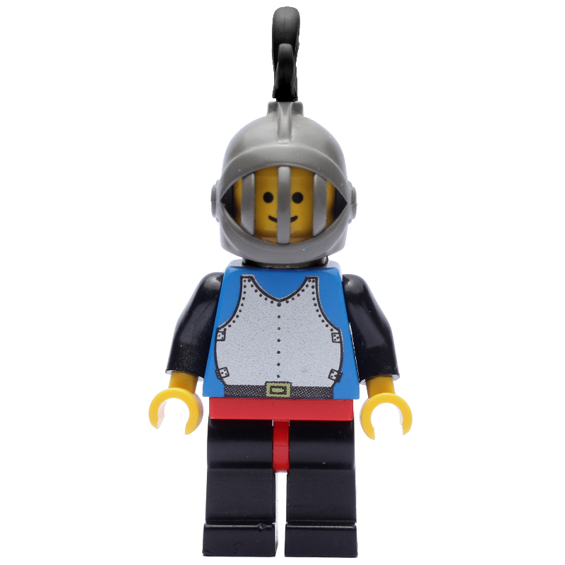 Lego Knight (Breastplate on Blue) - Black Legs, Black Plume