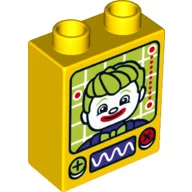 Duplo Brick 1 x 2 x 2 with The Joker Print