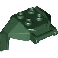 Plate Special, 2 x 2 Studs and Handle, Closed Ends (Mech Chest Plate / Armor) / Dark Green